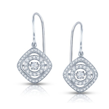 Dancing Diamond Jewelry 925 Silver Dangle Earrings grosso